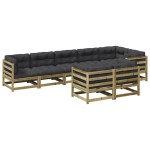 vidaXL Set canapea de grădină, 8 piese, lemn de pin tratat