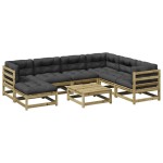 vidaXL Set canapea de grădină, 8 piese, lemn de pin tratat