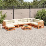 vidaXL Set mobilier de grădină cu perne, 9 piese, lemn masiv de pin