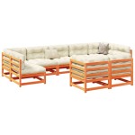 vidaXL Set mobilier de grădină cu perne, 9 piese, lemn masiv de pin vidaXL Set mobilier de grădină cu perne, 9 piese, lemn masiv de pin