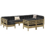vidaXL Set canapea de grădină cu perne, 9 piese, lemn de pin tratat vidaXL Set canapea de grădină cu perne, 9 piese, lemn de pin tratat
