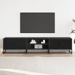 vidaXL Comodă TV, negru, 180x35x41 cm, lemn prelucrat