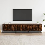 vidaXL Comodă TV, stejar fumuriu, 180x35x41 cm, lemn prelucrat