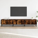 vidaXL Dulap TV, stejar fumuriu, 210x35x41 cm, lemn prelucrat