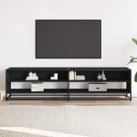 vidaXL Comodă TV, negru, 180,5x40x46 cm, lemn prelucrat