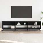 vidaXL Comodă TV, negru, 180x40x46 cm, lemn prelucrat