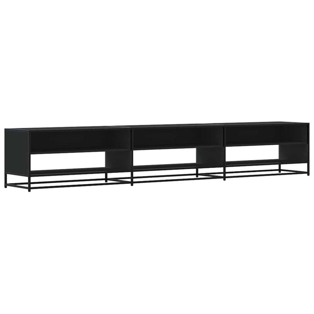 vidaXL Comodă TV, negru, 270x40x46 cm, lemn prelucrat