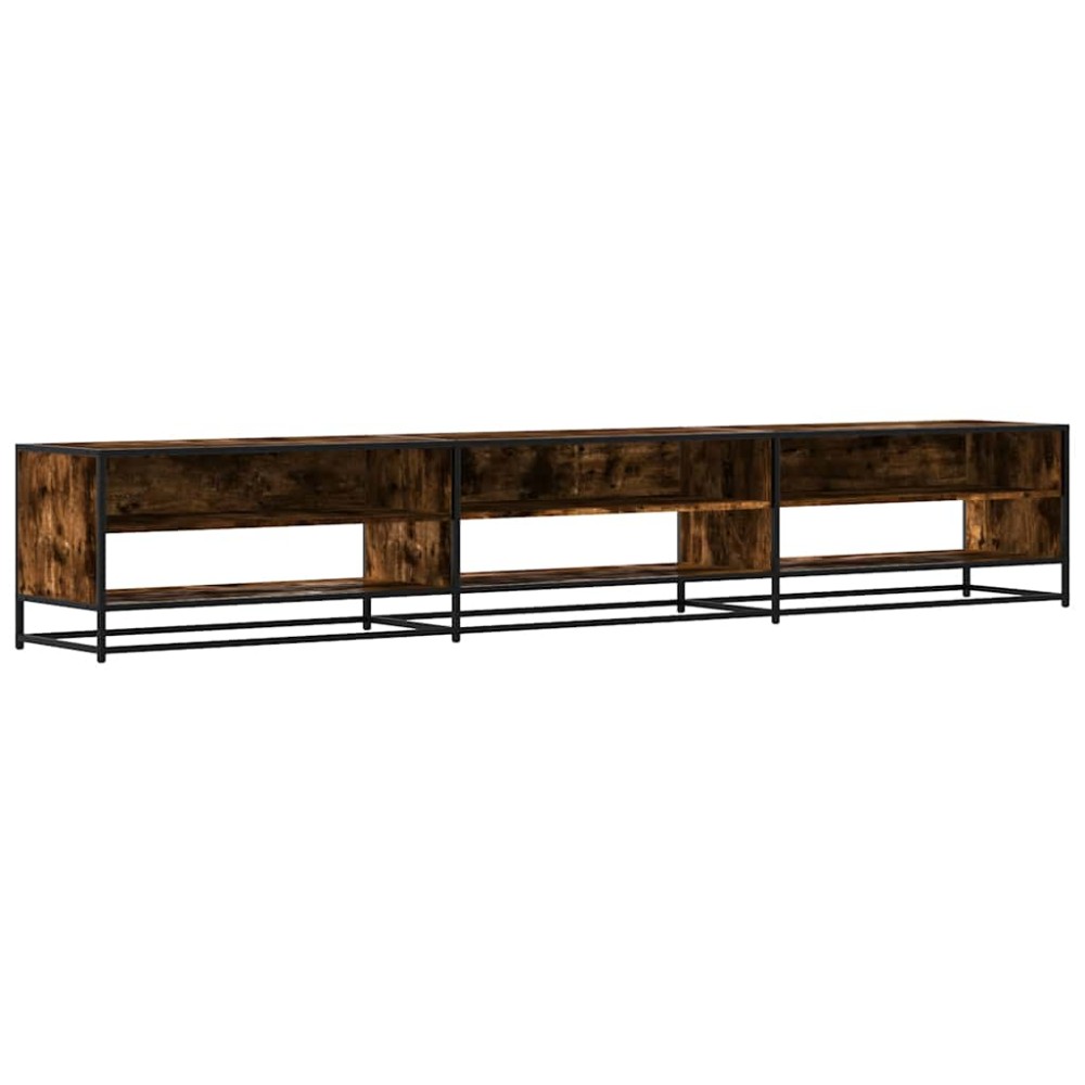 vidaXL Comodă TV, stejar fumuriu, 270x40x46 cm, lemn prelucrat
