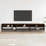 vidaXL Comodă TV, stejar fumuriu, 270x40x46 cm, lemn prelucrat