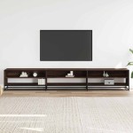 vidaXL Comodă TV, stejar maro, 270x40x46 cm, lemn prelucrat