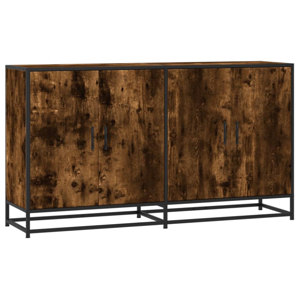 vidaXL Servantă, stejar afumat, 134x35x76 cm, lemn prelucrat