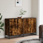 vidaXL Servantă, stejar afumat, 134x35x76 cm, lemn prelucrat vidaXL Servantă, stejar afumat, 134x35x76 cm, lemn prelucrat