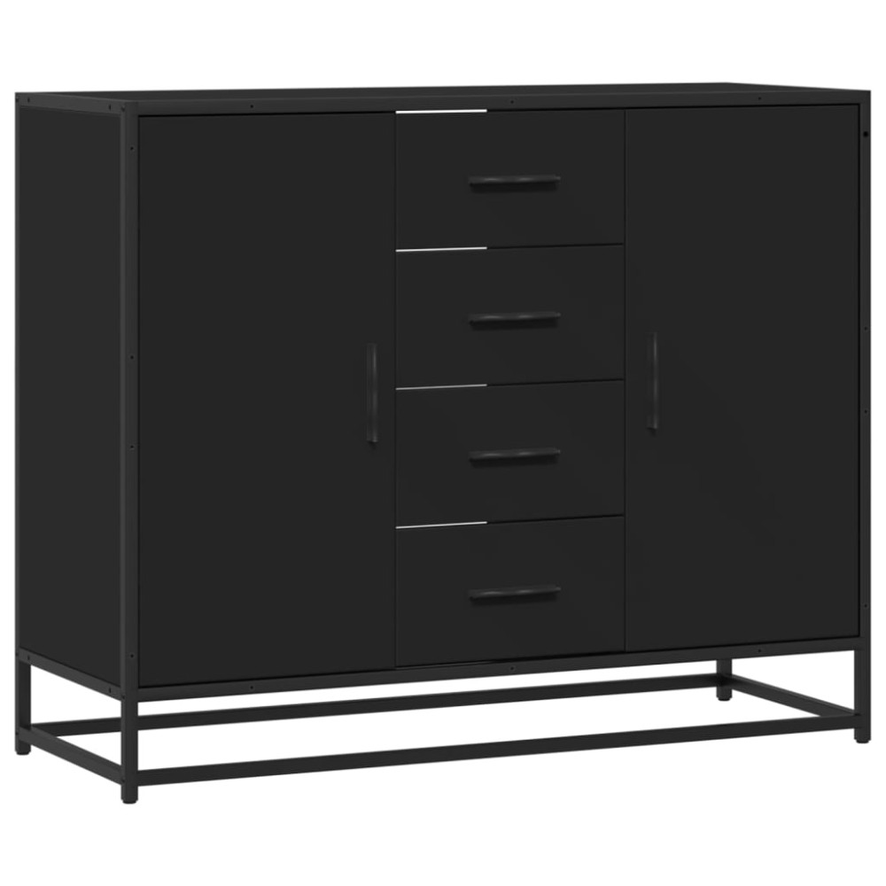vidaXL Servantă, negru, 92x35x76 cm, lemn prelucrat