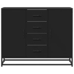 vidaXL Servantă, negru, 92x35x76 cm, lemn prelucrat vidaXL Servantă, negru, 92x35x76 cm, lemn prelucrat