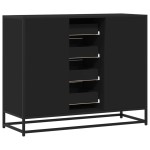vidaXL Servantă, negru, 92x35x76 cm, lemn prelucrat vidaXL Servantă, negru, 92x35x76 cm, lemn prelucrat