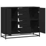 vidaXL Servantă, negru, 92x35x76 cm, lemn prelucrat vidaXL Servantă, negru, 92x35x76 cm, lemn prelucrat
