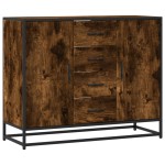 vidaXL Servantă, stejar fumuriu, 92x35x76 cm, lemn compozit