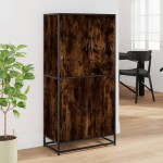 vidaXL Dulap nalt stejar fumuriu 68x35x139 cm lemn prelucrat