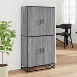 vidaXL Dulap nalt gri sonoma 68x35x139 cm lemn prelucrat