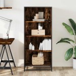 vidaXL Bibliotecă, stejar fumuriu, 60x35x139 cm, lemn prelucrat vidaXL Bibliotecă, stejar fumuriu, 60x35x139 cm, lemn prelucrat