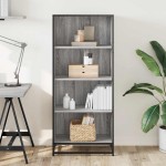 vidaXL Bibliotecă, gri sonoma, 60x35x139 cm, lemn prelucrat vidaXL Bibliotecă, gri sonoma, 60x35x139 cm, lemn prelucrat