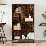 vidaXL Bibliotecă, stejar fumuriu, 80,5x35x139 cm, lemn prelucrat vidaXL Bibliotecă, stejar fumuriu, 80,5x35x139 cm, lemn prelucrat
