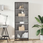vidaXL Bibliotecă, gri sonoma, 60x35x170,5 cm, lemn prelucrat vidaXL Bibliotecă, gri sonoma, 60x35x170,5 cm, lemn prelucrat