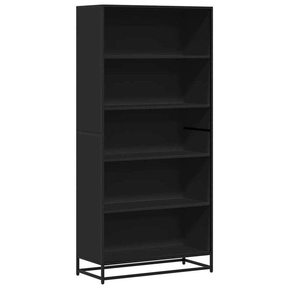 vidaXL Bibliotecă, negru, 80,5x35x170,5 cm, lemn prelucrat