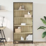 vidaXL Bibliotecă, stejar sonoma, 80,5x35x170,5 cm, lemn prelucrat vidaXL Bibliotecă, stejar sonoma, 80,5x35x170,5 cm, lemn prelucrat
