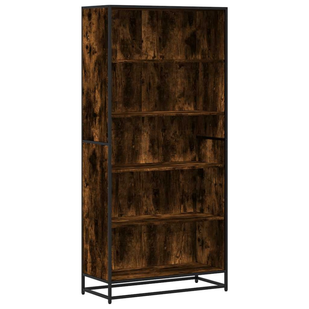 vidaXL Bibliotecă, stejar afumat, 80,5x35x170,5 cm, lemn prelucrat