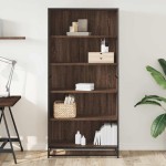 vidaXL Bibliotecă, stejar maro, 80,5x35x170,5 cm, lemn prelucrat vidaXL Bibliotecă, stejar maro, 80,5x35x170,5 cm, lemn prelucrat