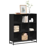 vidaXL Bibliotecă, negru, 97,5x33x107,5 cm, lemn prelucrat și metal vidaXL Bibliotecă, negru, 97,5x33x107,5 cm, lemn prelucrat și metal