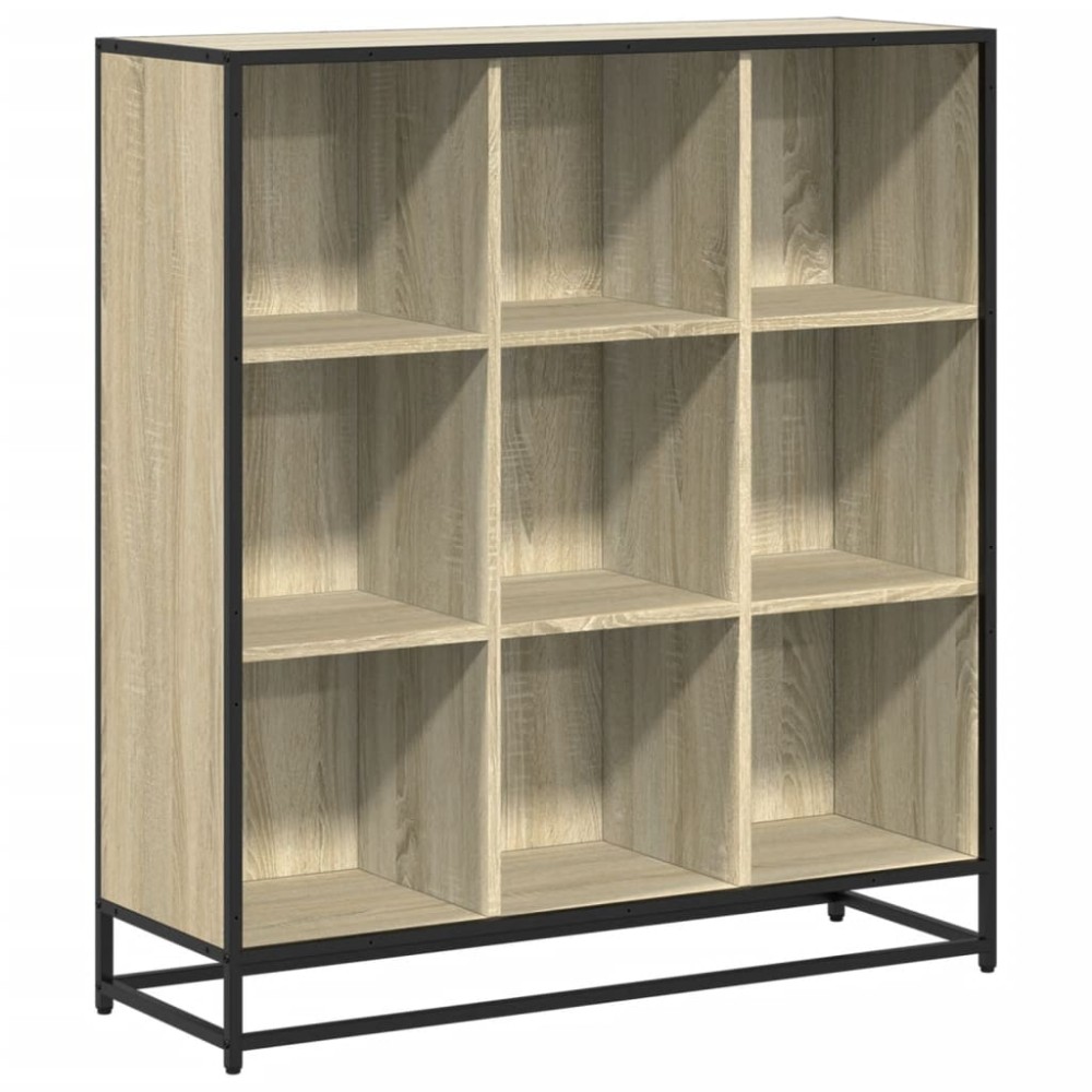 vidaXL Bibliotecă stejar sonoma 97,5x33x107,5 cm, lemn prelucrat/metal