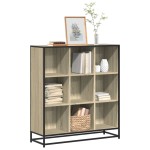 vidaXL Bibliotecă stejar sonoma 97,5x33x107,5 cm, lemn prelucrat/metal vidaXL Bibliotecă stejar sonoma 97,5x33x107,5 cm, lemn prelucrat/metal