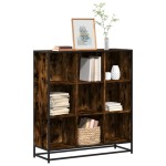 vidaXL Bibliotecă stejar fumuriu 97,5x33x107,5 cm lemn prelucrat/metal vidaXL Bibliotecă stejar fumuriu 97,5x33x107,5 cm lemn prelucrat/metal