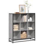 vidaXL Bibliotecă, gri sonoma, 97,5x33x107,5 cm, lemn prelucrat/metal vidaXL Bibliotecă, gri sonoma, 97,5x33x107,5 cm, lemn prelucrat/metal