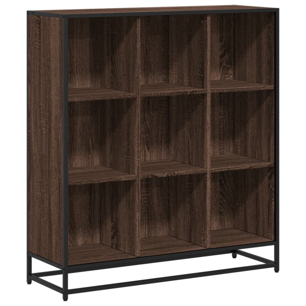 vidaXL Bibliotecă, stejar maro, 97,5x33x107,5 cm, lemn prelucrat/metal