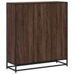 vidaXL Bibliotecă, stejar maro, 97,5x33x107,5 cm, lemn prelucrat/metal vidaXL Bibliotecă, stejar maro, 97,5x33x107,5 cm, lemn prelucrat/metal