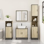 vidaXL Dulap baie stejar sonoma 35x37,5x188,5 cm lemn prelucrat/metal vidaXL Dulap baie stejar sonoma 35x37,5x188,5 cm lemn prelucrat/metal