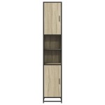 vidaXL Dulap baie stejar sonoma 35x37,5x188,5 cm lemn prelucrat/metal vidaXL Dulap baie stejar sonoma 35x37,5x188,5 cm lemn prelucrat/metal