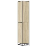 vidaXL Dulap baie stejar sonoma 35x37,5x188,5 cm lemn prelucrat/metal vidaXL Dulap baie stejar sonoma 35x37,5x188,5 cm lemn prelucrat/metal