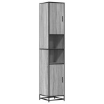 vidaXL Dulap baie, gri sonoma, 35x37,5x188,5 cm, lemn prelucrat/metal