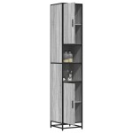 vidaXL Dulap baie, gri sonoma, 35x37,5x188,5 cm, lemn prelucrat/metal