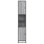 vidaXL Dulap baie, gri sonoma, 35x37,5x188,5 cm, lemn prelucrat/metal