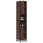 vidaXL Dulap baie, stejar maro, 35x37,5x188,5 cm, lemn prelucrat/metal vidaXL Dulap baie, stejar maro, 35x37,5x188,5 cm, lemn prelucrat/metal