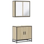 vidaXL Set mobilier de baie, 2 piese, stejar sonoma, lemn prelucrat vidaXL Set mobilier de baie, 2 piese, stejar sonoma, lemn prelucrat