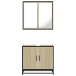 vidaXL Set mobilier de baie, 2 piese, stejar sonoma, lemn prelucrat vidaXL Set mobilier de baie, 2 piese, stejar sonoma, lemn prelucrat