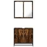 vidaXL Set mobilier de baie, 2 piese, stejar fumuriu, lemn prelucrat vidaXL Set mobilier de baie, 2 piese, stejar fumuriu, lemn prelucrat