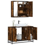 vidaXL Set mobilier de baie, 2 piese, stejar fumuriu, lemn prelucrat vidaXL Set mobilier de baie, 2 piese, stejar fumuriu, lemn prelucrat