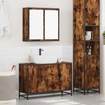 vidaXL Set mobilier de baie, 2 piese, stejar fumuriu, lemn prelucrat vidaXL Set mobilier de baie, 2 piese, stejar fumuriu, lemn prelucrat